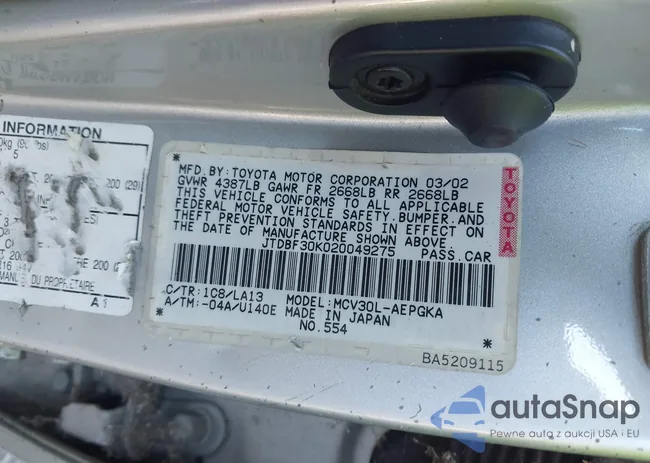 JTDBF30K020049275: 43855394