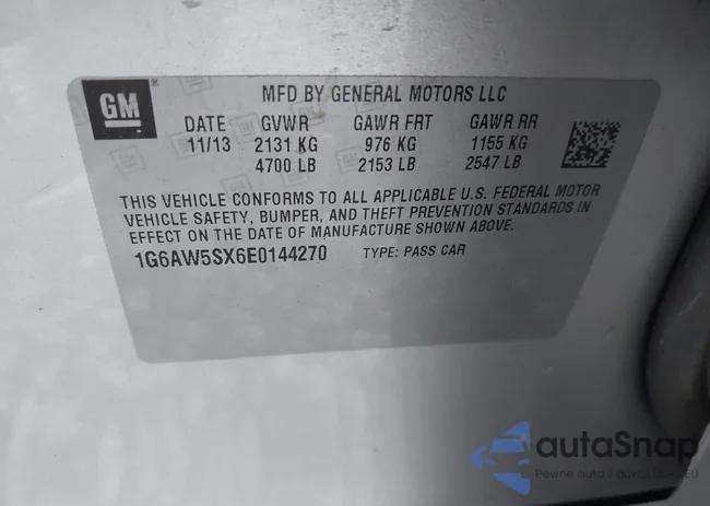 1G6AW5SX6E0144270: 43855453