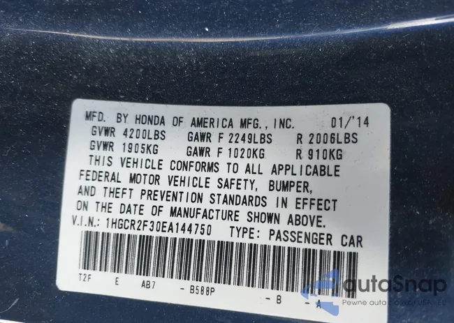 1HGCR2F30EA144750: 43854523