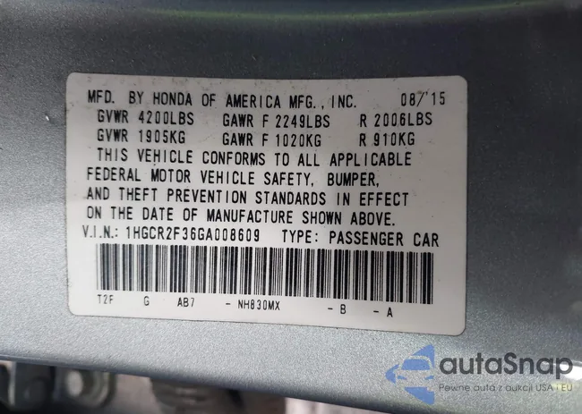 1HGCR2F36GA008609: 43854613