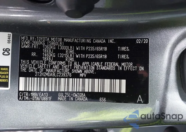 2T2HZMDA9LC239376: 43854643