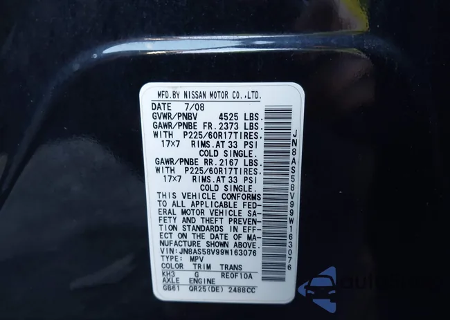 JN8AS58V99W163076: 43854682