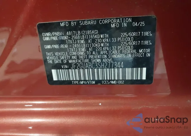 JF2GUABC3SH277344: 43854732