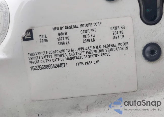 1G2ZG558664244871: 43854756