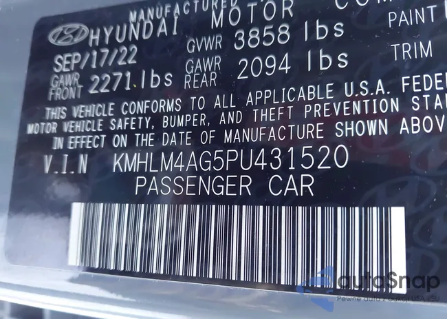 KMHLM4AG5PU431520: 43854860