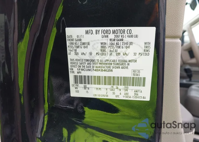 1FMCU9C74BKB46256: 43855916