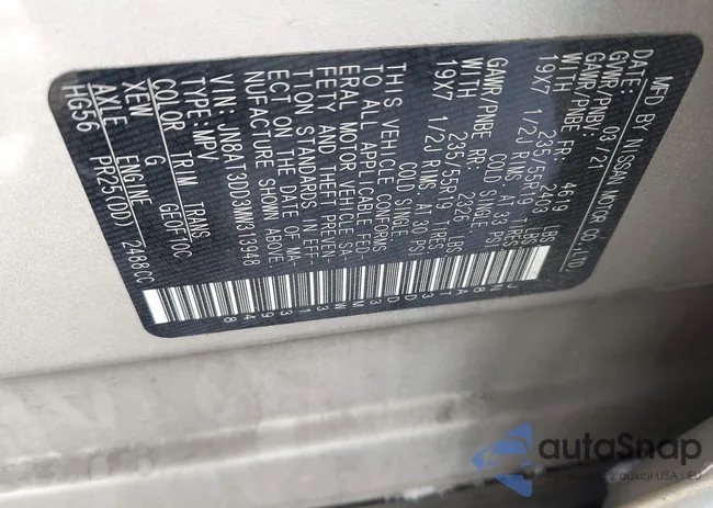 JN8AT3DD3MW313948: 43855947