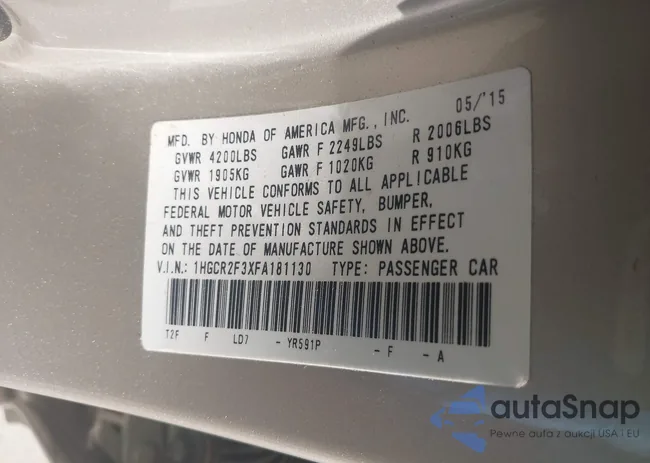 1HGCR2F3XFA181130: 43856167