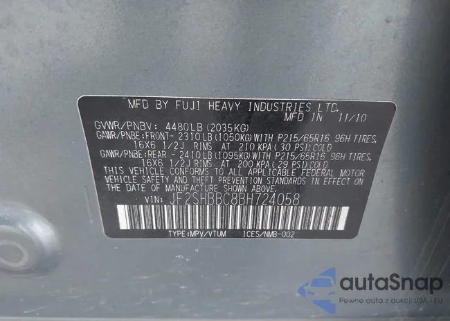 JF2SHBBC8BH724058: 43856307