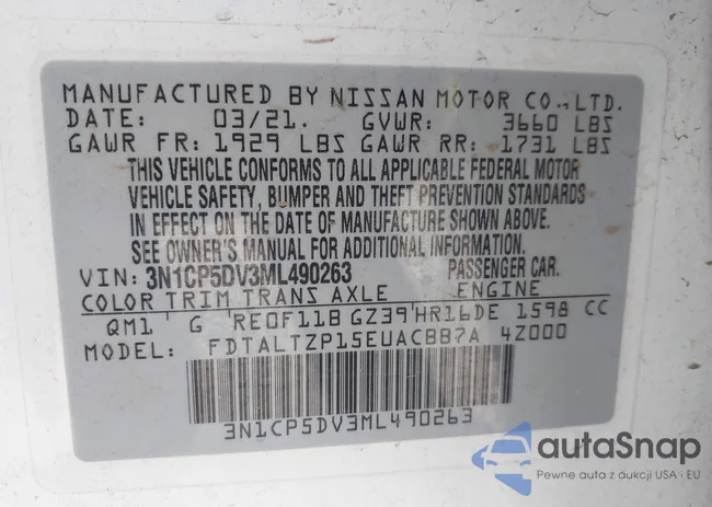 3N1CP5DV3ML490263: 43856365