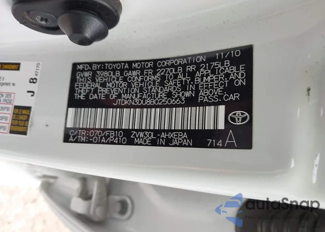 JTDKN3DU8B0250663: 43855636