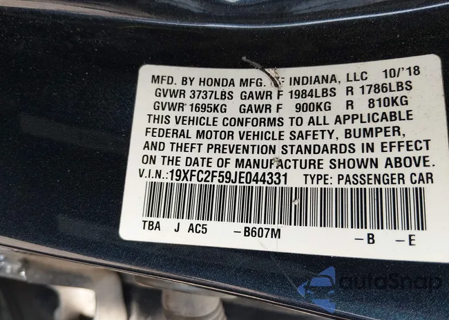 19XFC2F59JE044331: 43855721