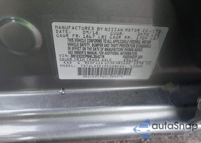 3N1CE2CP6KL354276: 43855734