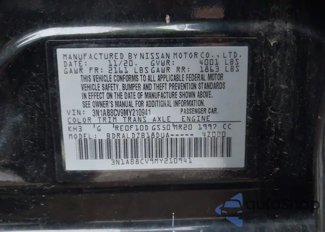 3N1AB8CV9MY210941: 43855780