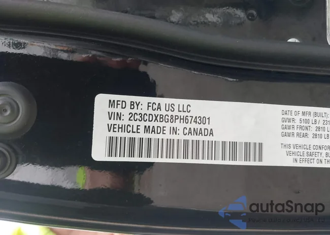 2C3CDXBG8PH674301: 43857042