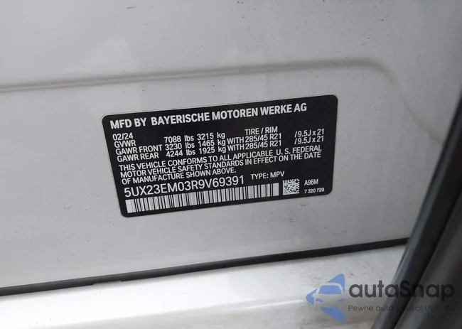 5UX23EM03R9V69391: 43857105