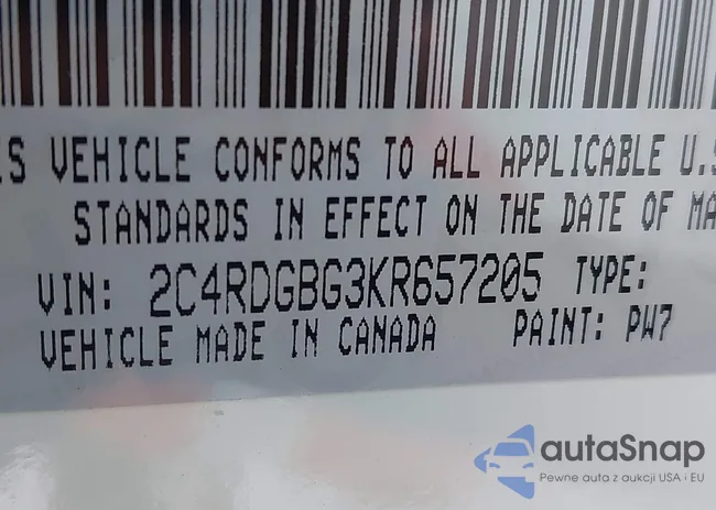 2C4RDGBG3KR657205: 43857182