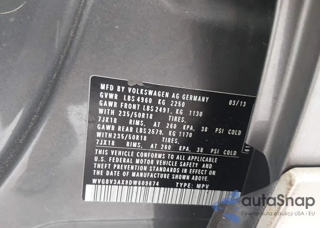 WVGBV3AX9DW609674: 43857288