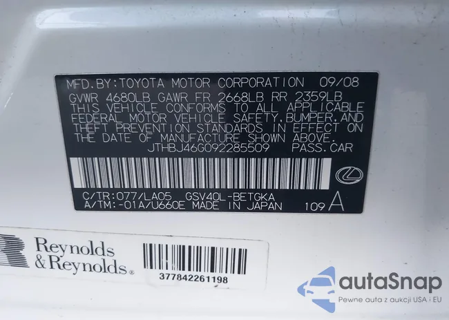 JTHBJ46G092285509: 43857302