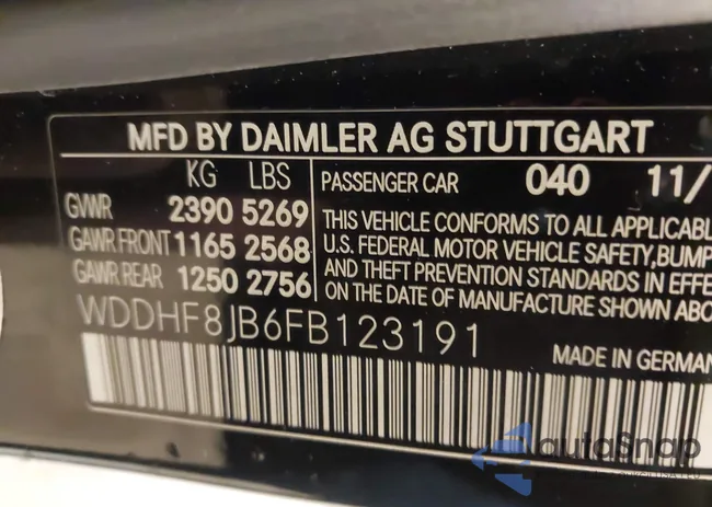 WDDHF8JB6FB123191: 43857305