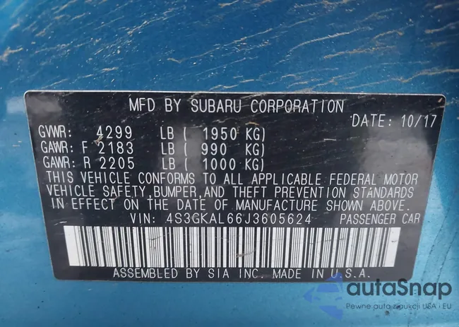 4S3GKAL66J3605624: 43857347