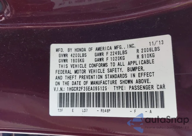 1HGCR2F35EA095125: 43857362