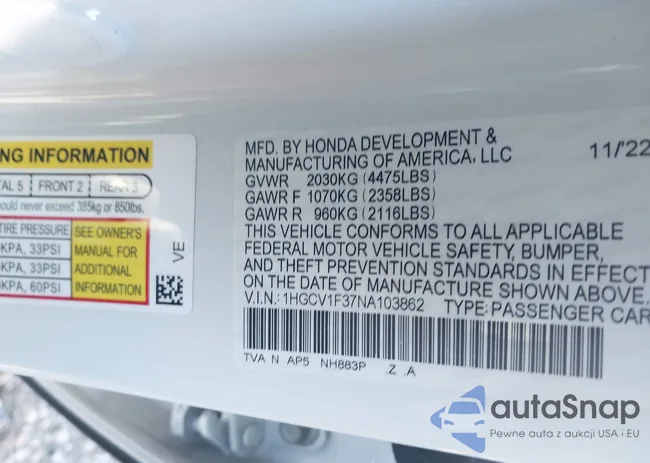 1HGCV1F37NA103862: 43856768