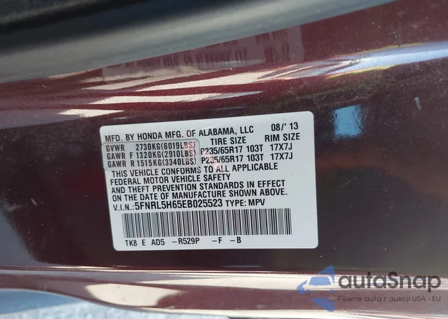 5FNRL5H65EB025523: 43857927