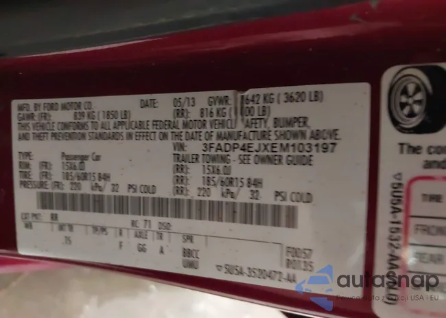 3FADP4EJXEM103197: 43857947