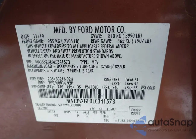 MAJ3S2GE0LC341573: 43858088