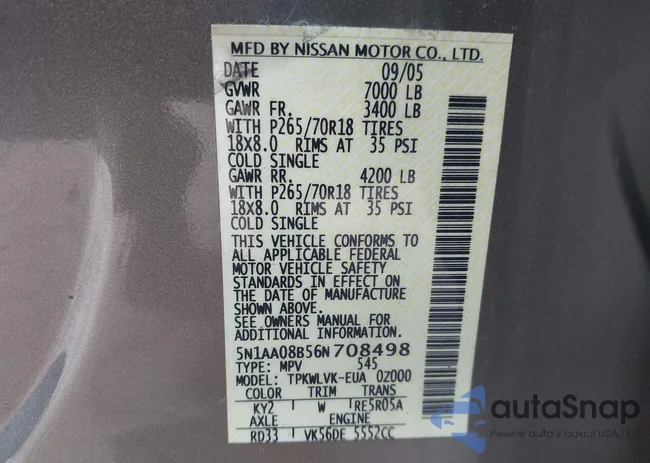 5N1AA08B56N708498: 43858132