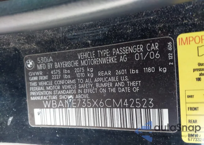 WBANE735X6CM42523: 43858226