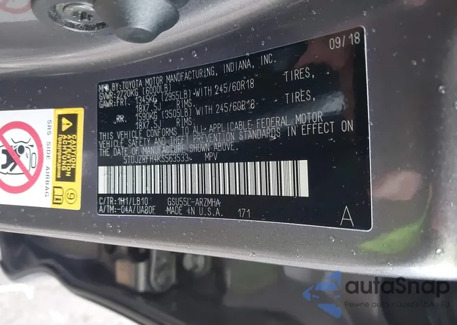 5TDJZRFH4KS563533: 43858394