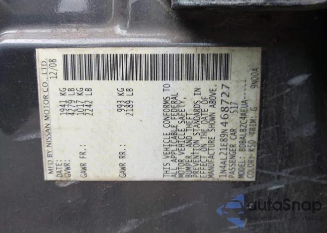 1N4AL21E89N468727: 43857642