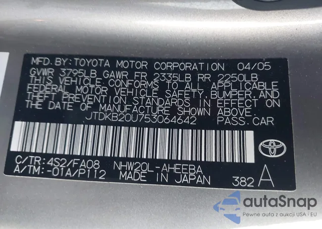 JTDKB20U753064642: 43857721