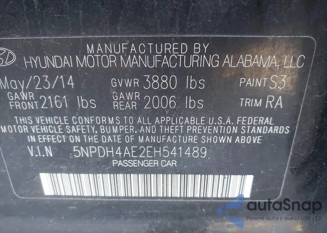 5NPDH4AE2EH541489: 43857776