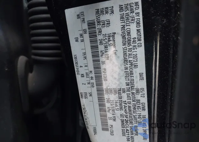 1FAHP3F26CL421156: 43858903