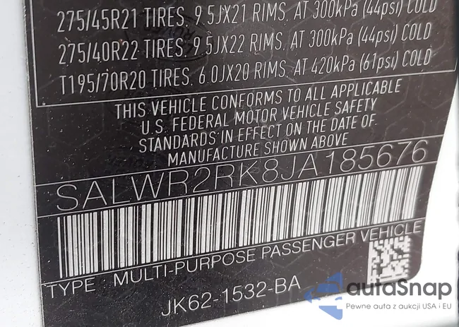 SALWR2RK8JA185676: 43858913