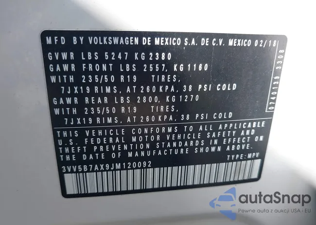 3VV5B7AX9JM120092: 43859130