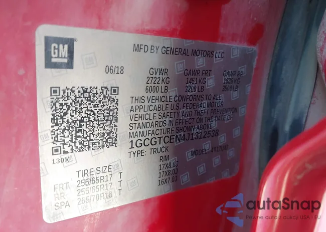 1GCGTCEN4J1312538: 43859179