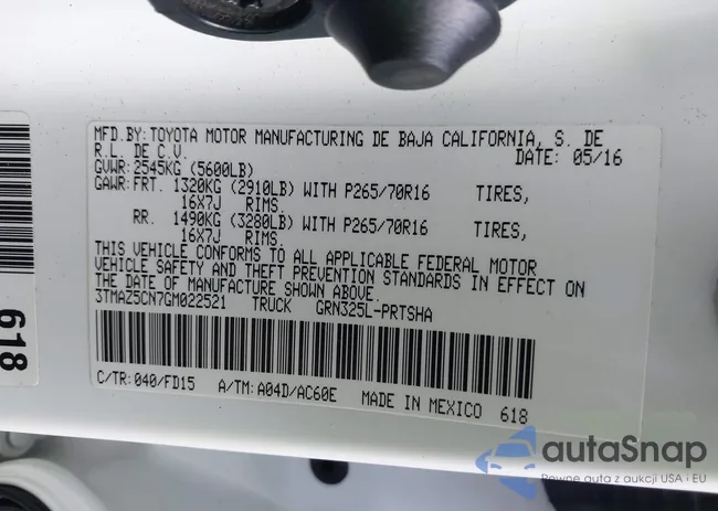 3TMAZ5CN7GM022521: 43858569