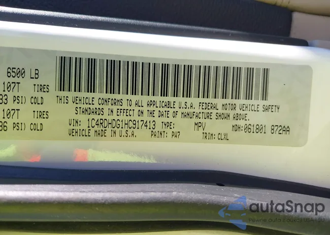 1C4RDHDG1HC917413: 43858600