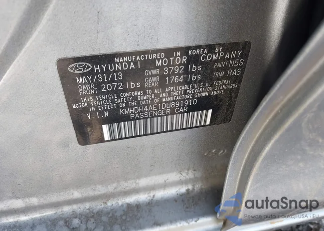 KMHDH4AE1DU891910: 43858823