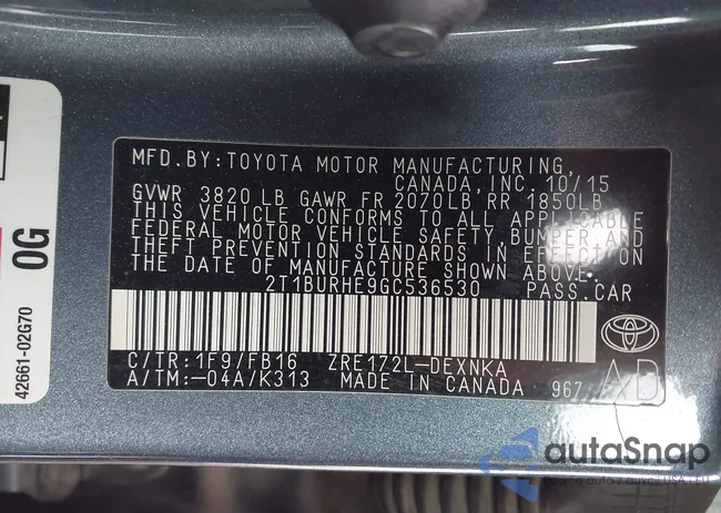 2T1BURHE9GC536530: 43859986