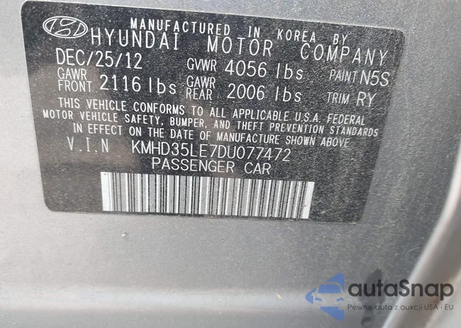 KMHD35LE7DU077472: 43859999