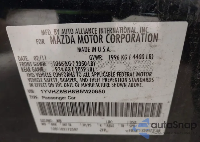 1YVHZ8BH8B5M20650: 43860034