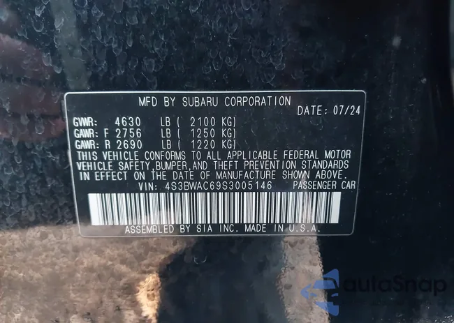 4S3BWAC69S3005146: 43860053