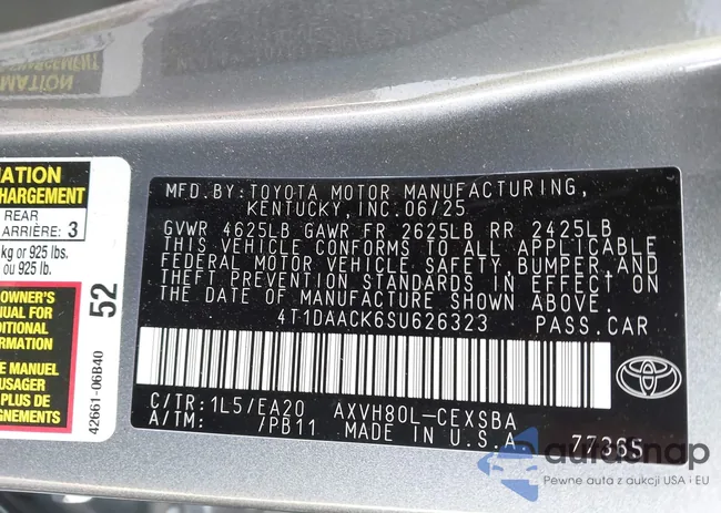 4T1DAACK6SU626323: 43860061