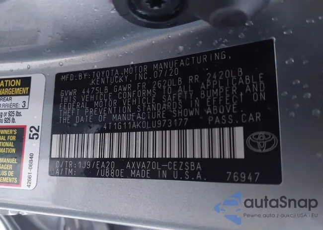 4T1G11AK0LU973177: 43860239