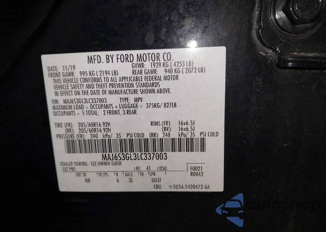 MAJ6S3GL3LC337003: 43859517